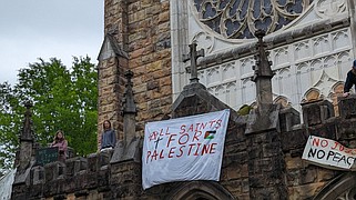 Contributed photo / Students protested Tuesday at the All Saints' Chapel at The University of the South in Sewanee, Tenn., to show solidarity with Palestinians and others around the U.S. opposing the Israel-Hamas war.